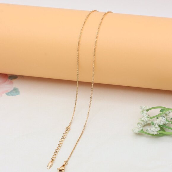 Rose Gold LOVE Necklace with Dainty CZ Charms - Adjustable Chain, XPNL0411 - Picture 11 of 13